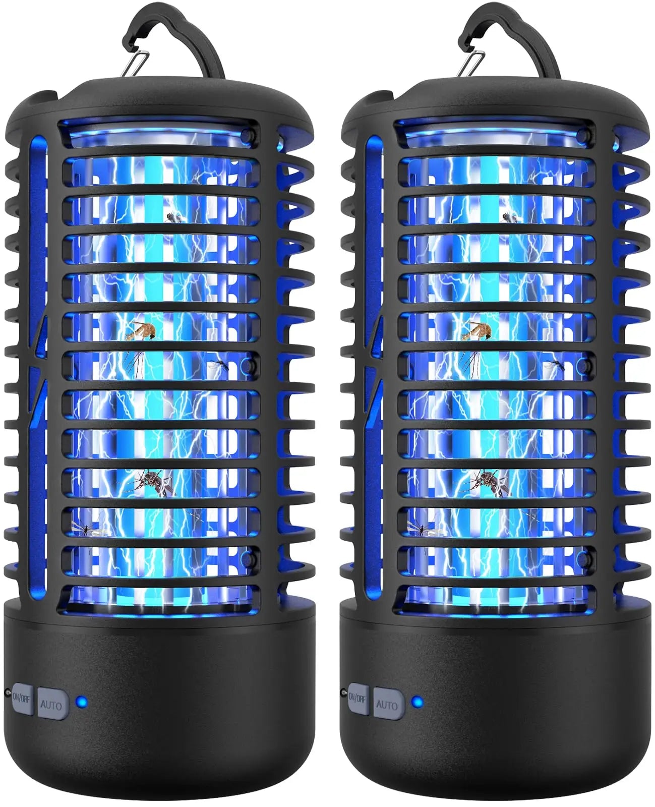 2 Pack Rechargeable Bug Zapper Portable Electric Mosquito Killer for Indoor & Outdoor Fly Trap for Camping, Patio, Garden