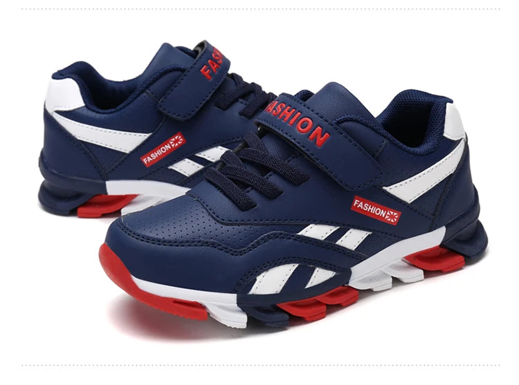 Kids Running Shoes - Lightweight Breathable Children Sneakers with Hook & Loop Closure