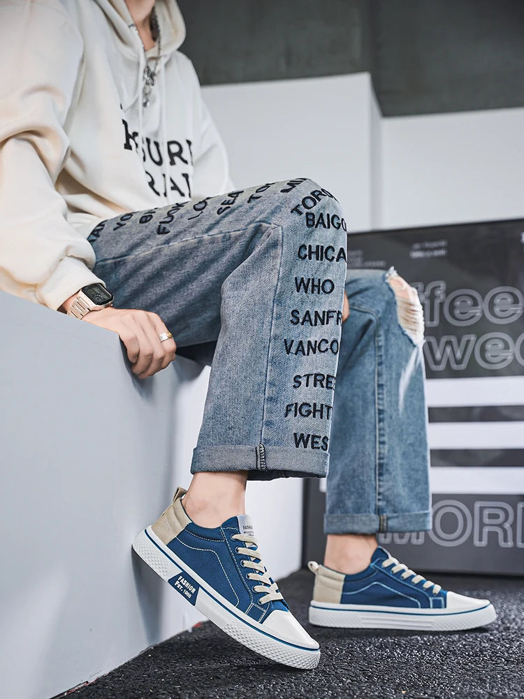Men's Canvas Shoes Lightweight Breathable Street Style Skateboarding Spring Summer Fashion Casual Shoes for Teens