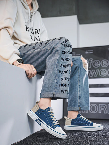 Men's Canvas Shoes Lightweight Breathable Street Style Skateboarding Spring Summer Fashion Casual Shoes for Teens