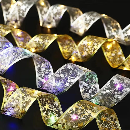 Christmas Fairy Light Ribbon - DIY Tree Ornaments for Home Decor - ZOOMNSTORE