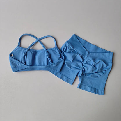 Gathering Shock-proof and Beautiful Back Seamless Sports Bras Gym Women Top Crop Tube Yoga Tops Fitness Scrunch Bum Workout Suit