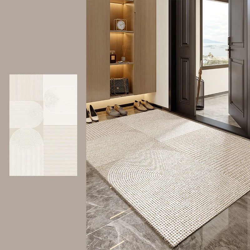 Non Slip Door Mat - Geometric Pattern Rug | Water Resistant Polyester Floor Mat