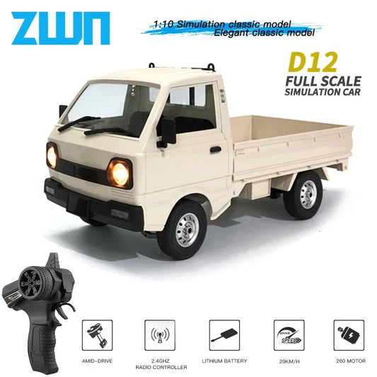 WPL D12 RC Car - 110 Drift  Climb Truck with LED Lights for Kids - ZOOMNSTORE