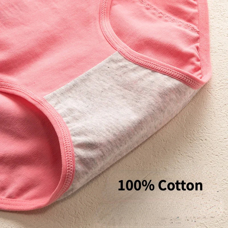 3PCS Cute Cartoon Period Underwear for Girls  Leakproof Teen Menstrual Panties 4-Layer Absorbent Reusable Washable Underwear