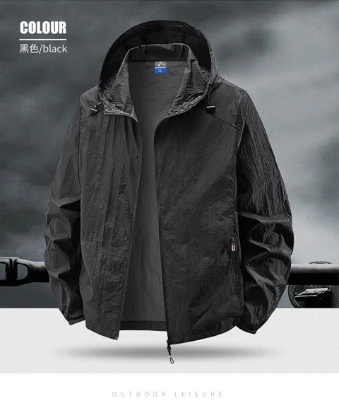 Jacket Mens Spring autumn New men sun protection coat jacket Solid color hooded Jackets casual coat Men's business coats 2318