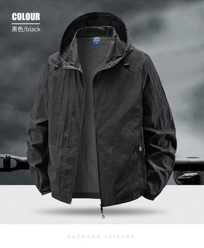 Jacket Mens Spring autumn New men sun protection coat jacket Solid color hooded Jackets casual coat Men's business coats 2318