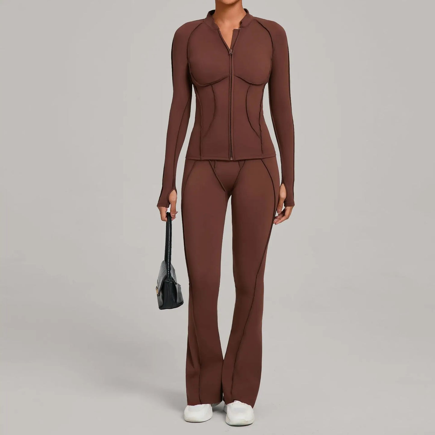 Seamless Yoga Sets – High Waist Leggings & Backless Bra Suit | Breathable Fitness Wear