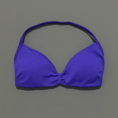 Impact Sports Bra - Seamless Yoga Halter Top for Women | High Support Fitness Workout Bra