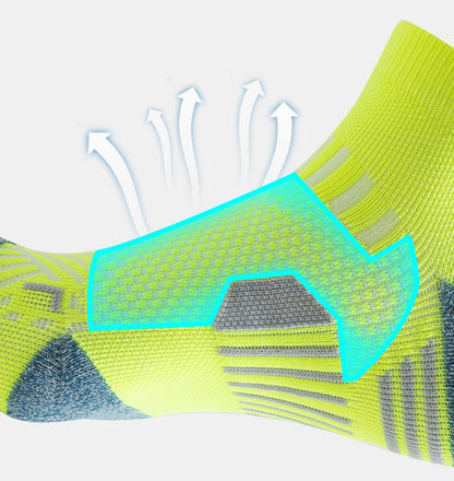 3 Pairs Marathon Socks Men Women Professional Sport Ankle Running Socks Thickened Cushioned Tube Low Cut Fitness Short Sock Mesh