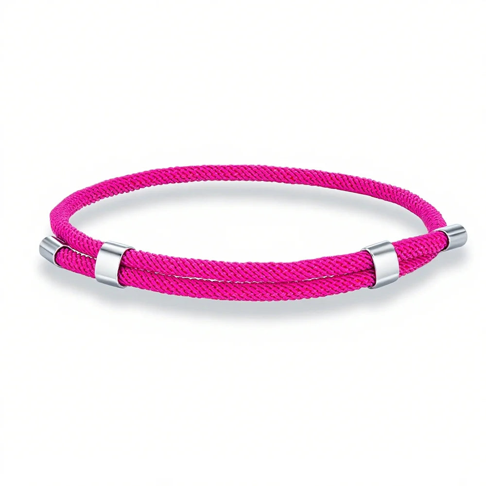 MKENDN Simple Style Men Women Bracelet 3mm Durable Marine Rope With Polished Steel Closure Jewelry Summer Beach Gifts