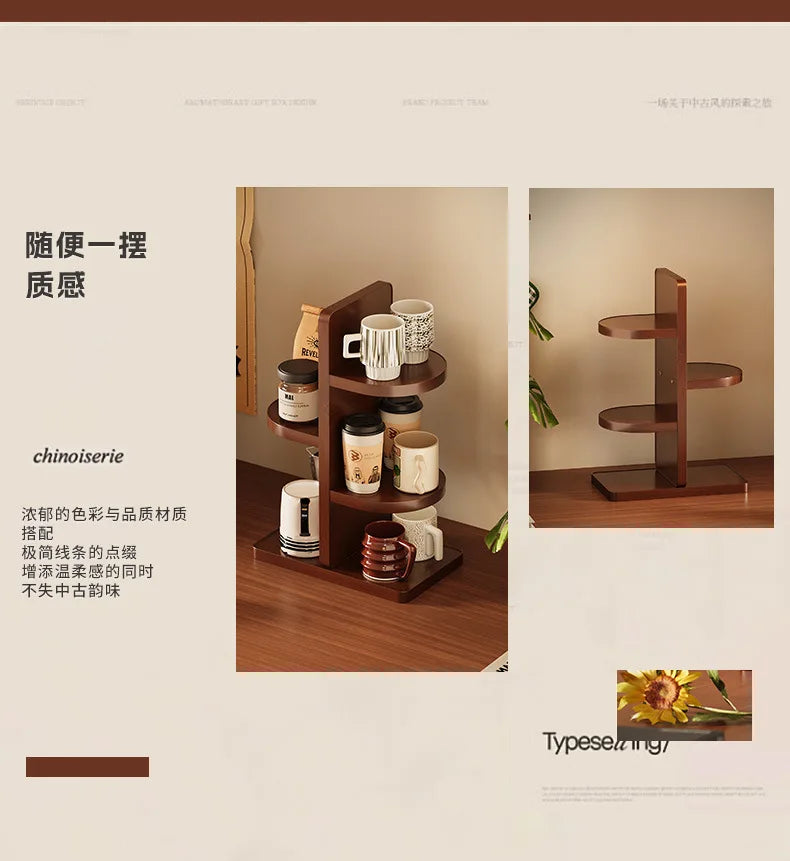 Multifunctional Desktop Multi-layer Cup Holder Office Simple Small Flower Stand Kitchen Countertop Rack Seasoning Storage Rack