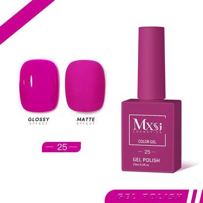 Gel Nail Polish Set - Neon Brown Royal Blue Red Green Pastel Nude Varnish