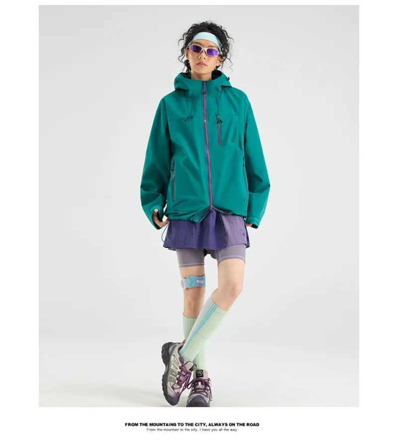 Unisex Hiking Jacket Waterproof Autumn Windbreaker Ourdoor Hooded Coats Women New Jacket Men Fishing Camping Climbing Coats