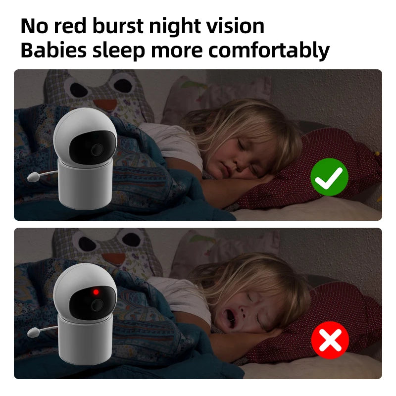 Danmini Intelligent Baby Monitor 4.3-inch IPS Color Screen Display PZT Control Night Vision Indoor Security Surveillance Camera