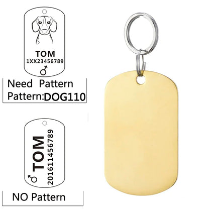 Dog ID Tag Free Engraving Name Tel Pet Collar Harness Pendant Clothes Accessories For Cat Custom Puppy Kitten Leash Pet Supplies