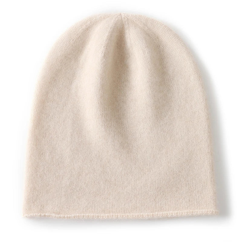 Cashmere Beanie Hat - 100% Soft Knit Winter Hat For Men & Women, Solid Color