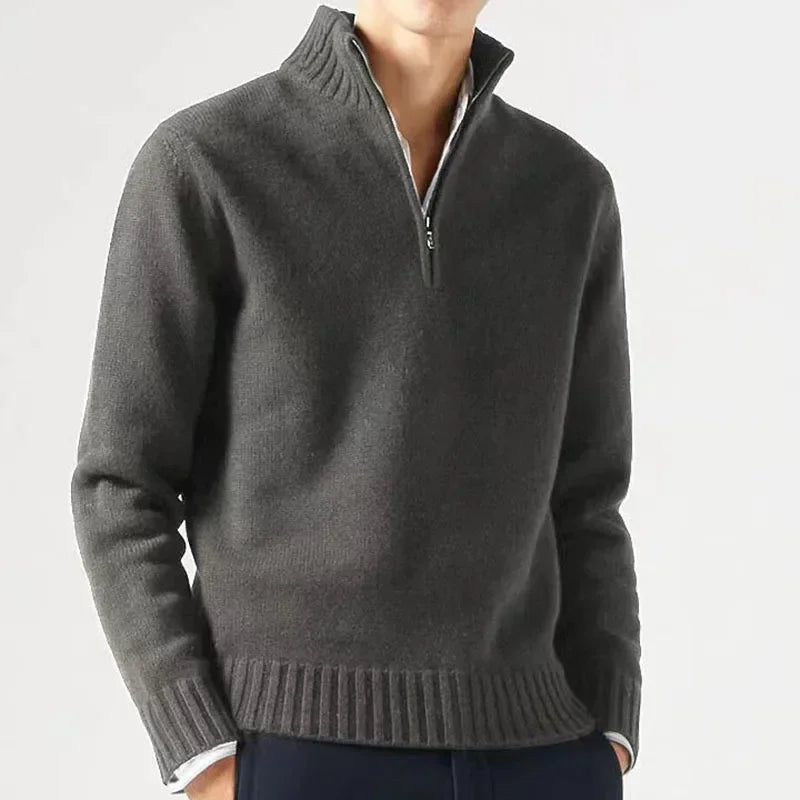 Mens Winter Casual Daily Warm Coats Turtlenecks Half Zipper Sweaters Knitwear Spring Pullovers Solid Long Sleeved Tops for Male