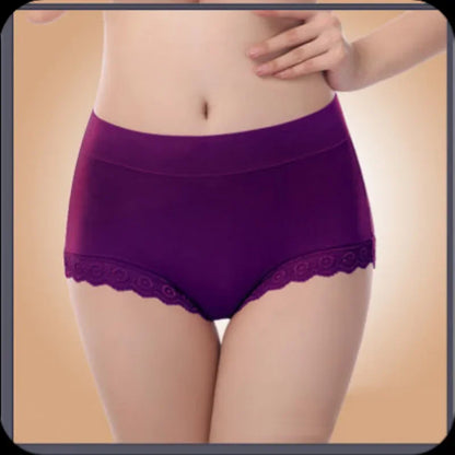 Ruffles Lace Underwear Woman High Waist Middle Aged Mother Spring Summer Modal Briefs Comfortable Panties Нижнее Бельё Женское
