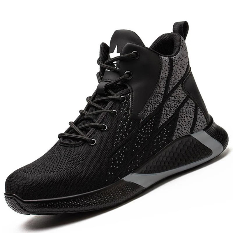 Steel Toe Safety Boots - Lightweight Kevlar Puncture Resistant Work Shoes With Wear-Resistant Rubber Sole