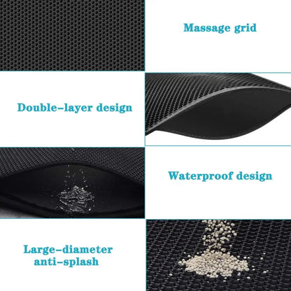 Cat Litter Mat with Gift Double Layer Waterproof Pet Litter Box Mat Non-slip Sand Cat Pad Washable Bed Mat Clean Pad Products