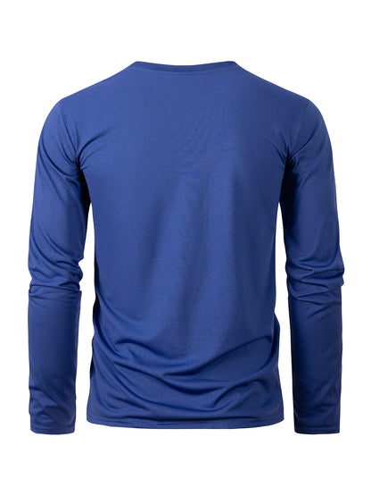 Spring Autumn Men‘s T-shirts Long Sleeve Casual Tops Solid Color High Quality Black T-Shirt Classic Men Clothing