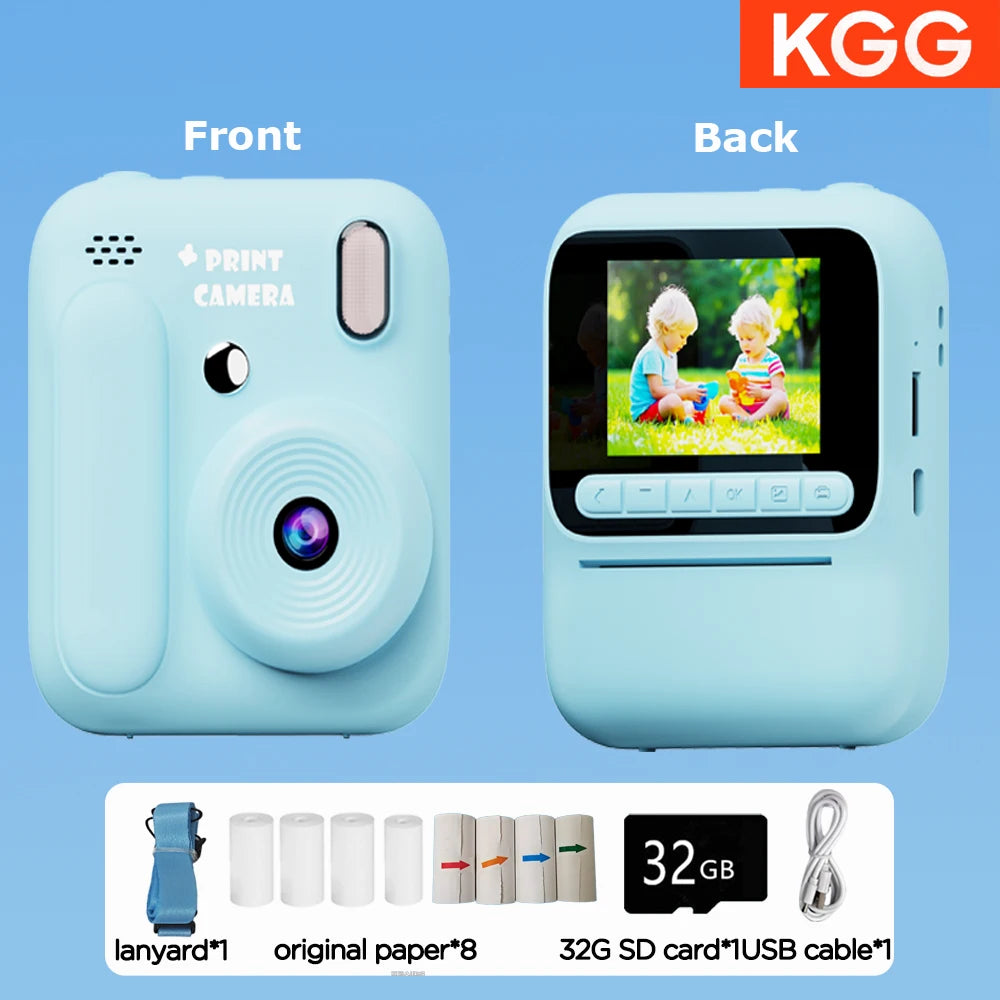 Kids Instant Camera - 32GB Digital Color Printing Camera With 1080P Video & Thermal Print