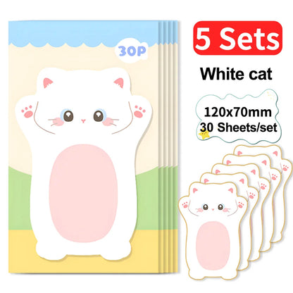Aesthetic Cat Sticky Notes - Cute Kawaii Memo Pad for Daily Planning