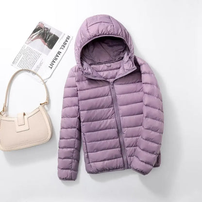 Women Puffer Jacket - Plus Size Jackets, Lightweight Down Coat With Zipper Closure