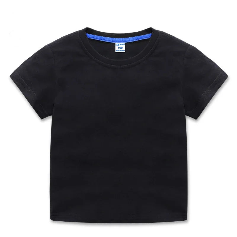 Summer Kids Tops Tees Baby Kids Tshirts Blouse Clothes 24M 2-10Years 10 Colors Solid Children T-shirt for Boys Girls Cotton