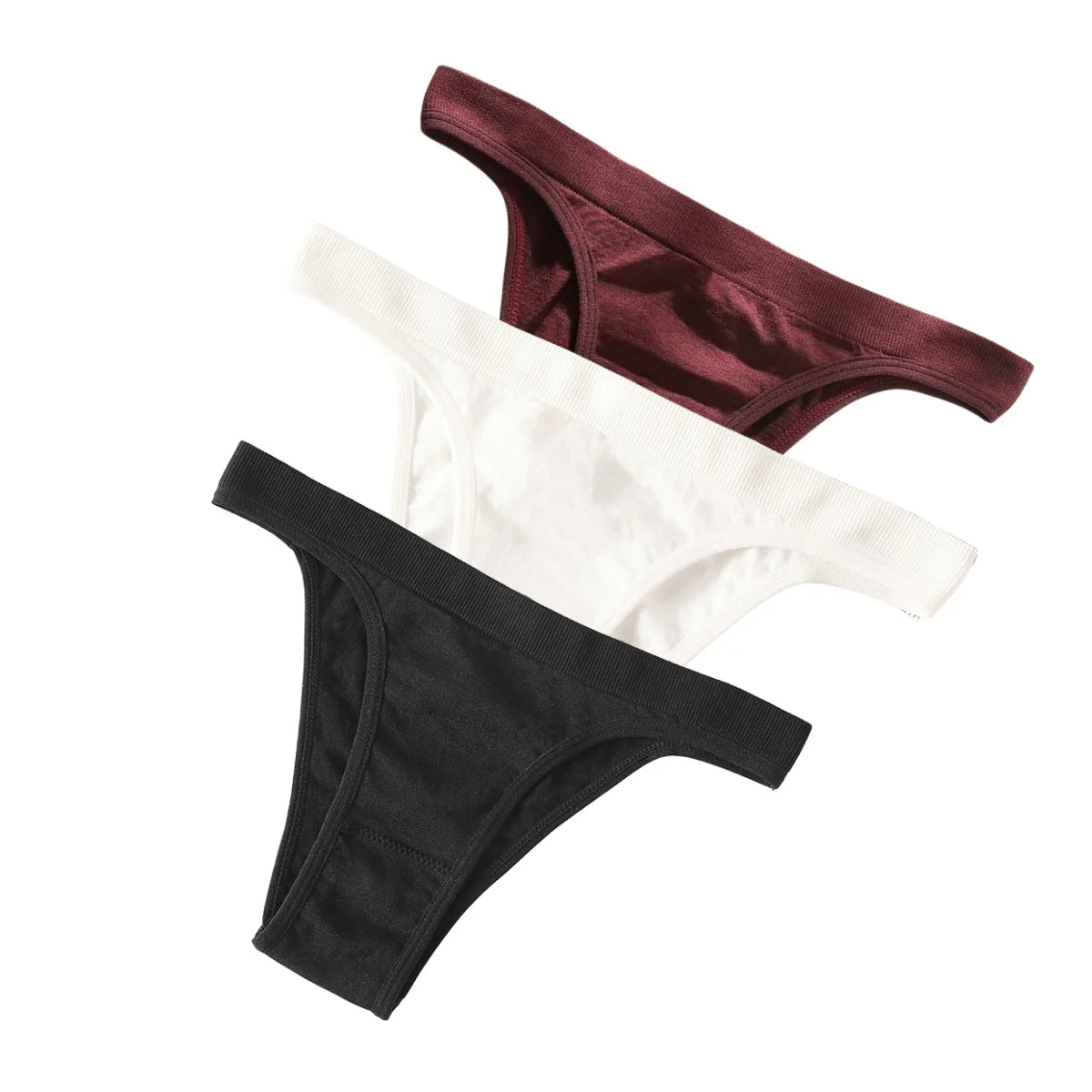 3Pcs/Set Women High Cut Brazilian Panties High Rise Seamless Underwear Soft Stretch Sports Soft Briefs Ladies Sexy Lingerie M-L