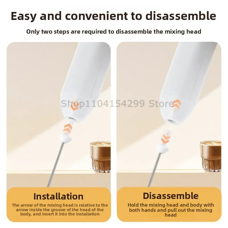 Electric Milk Frother  Handheld Mixer - Portable Coffee Blender Tool