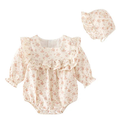 Baby Girl Romper - Korean Style Autumn Toddler Clothes 0-24 Months Cotton Print