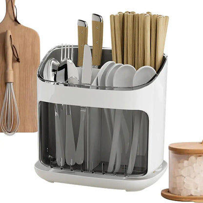 Utensil Holder - Multi Compartment Kitchen Storage | Cutlery Drainer & Tableware Organizer