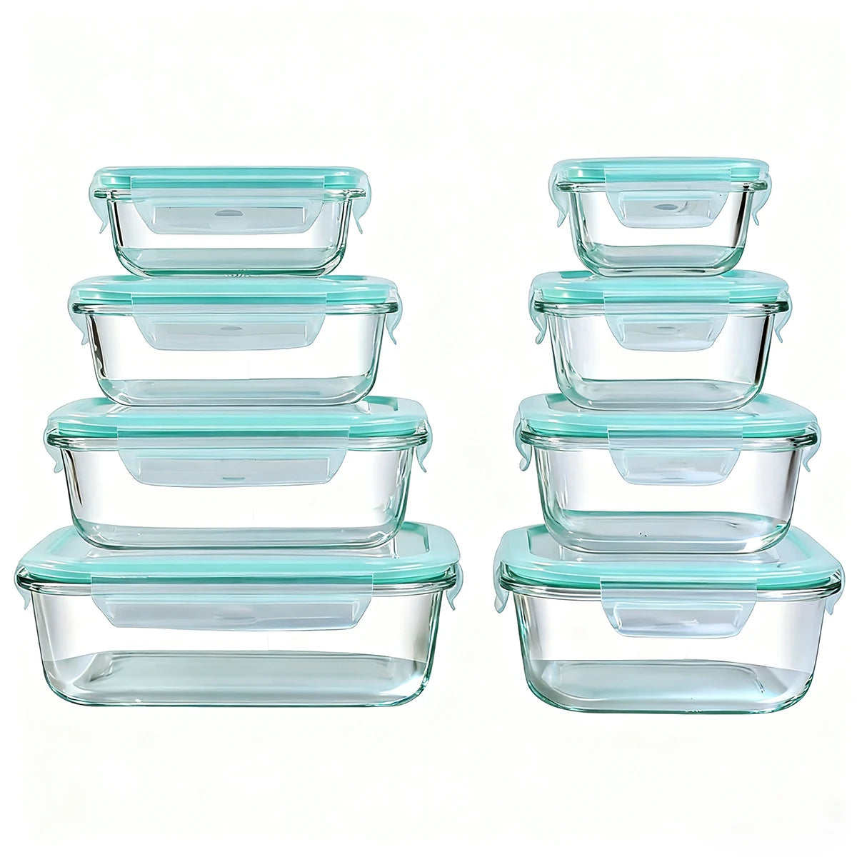 Glass Food Storage Containers – 8-Piece Airtight Leakproof Set