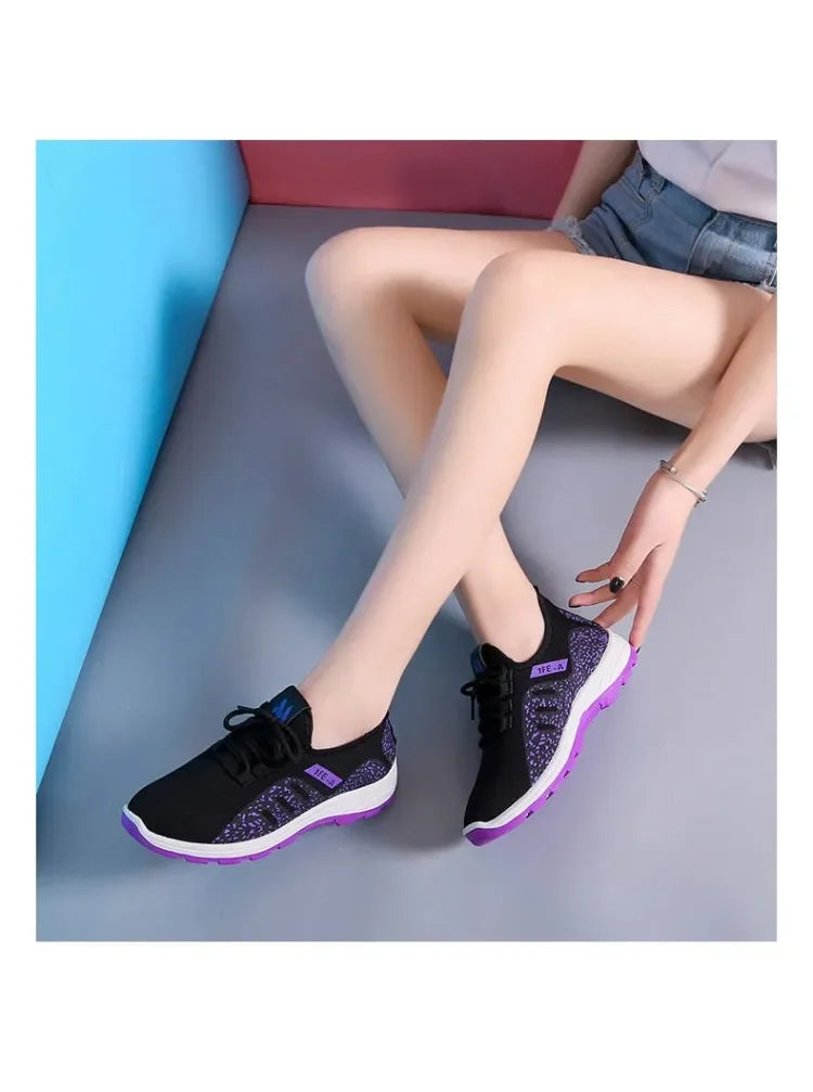 Vulcanize Shoes Women Platform Sneakers Summer Light Breathable Mesh Sports Shoes Ladies Outdoor Wear-resistant Jogging Trainers