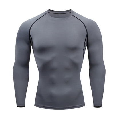 Men Running T Shirt - Quick Dry Compression Fitness Top Long Sleeve Gym Shirt