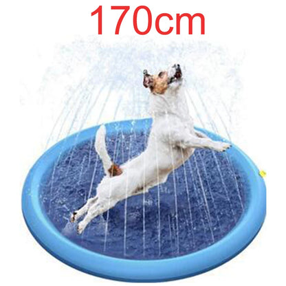 60-97'' Winter and Summer Outdoor and Indoor Dog Shower Playpool Inflatable Sprinkler Pad Pet Fountain Foldable Pad Dog Shower