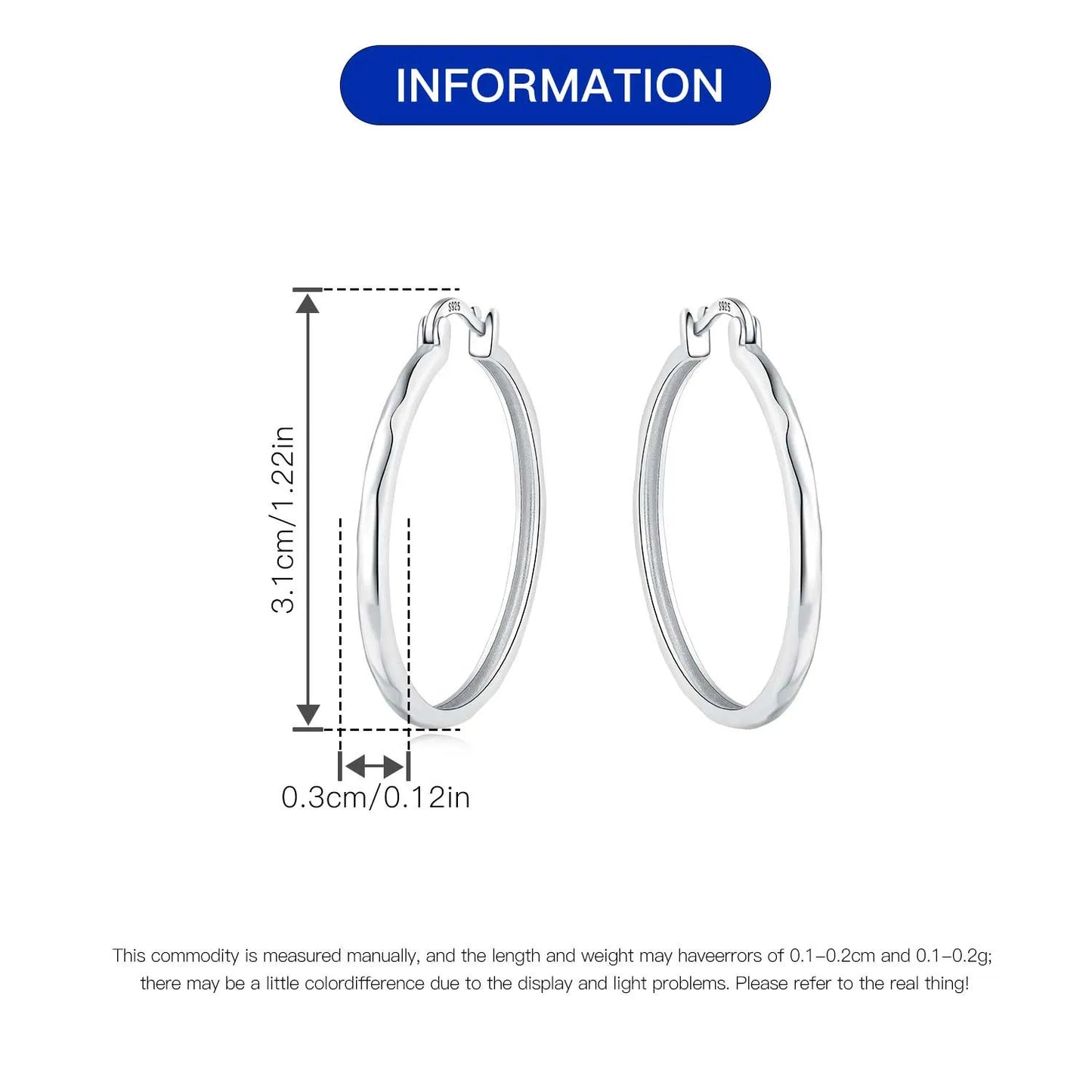 Orstarry S925 Sterling Silver Square Chain With Stone Inlaid Earrings Hoop Earrings For Women Jewelry Original Party Trendy Gift
