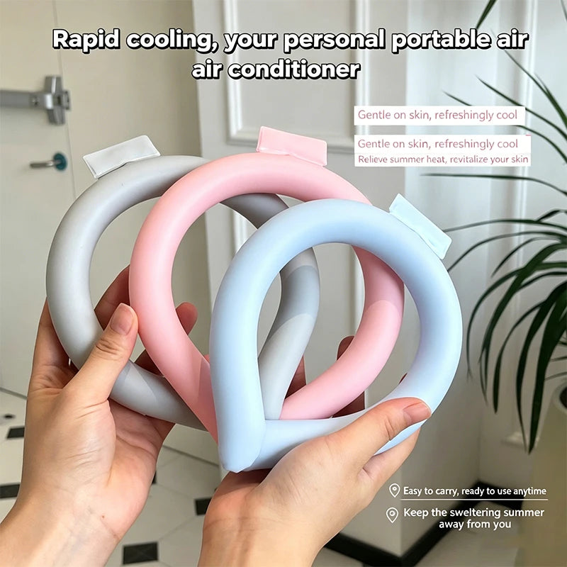 Summer Neck Cooling Tube Reusable Portable Ice Neck Cooler Ring Soft Silicone Cold Neck Wrap For Heat Relief And Outdoor Activit
