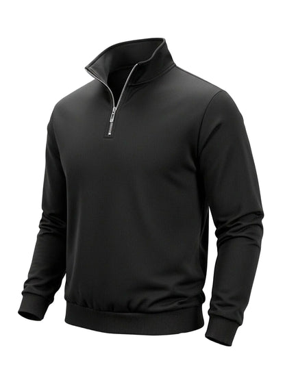 Spring Autumn Men's Half Zipper Sweatshirts Solid Color Turtleneck Pullover Sweaters Men Outdoor Long Sleeve Top Streetwear