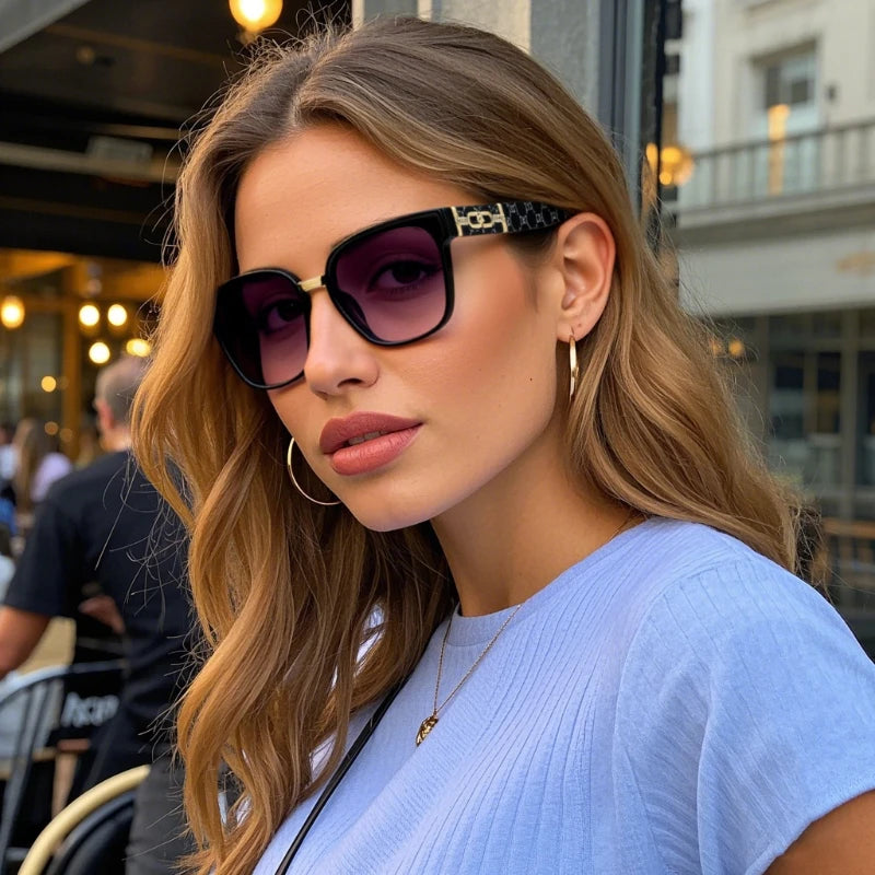 Cat Eye Sunglasses Women Vintage Big Frame Fashion Sun Glasses With Gradient Lens