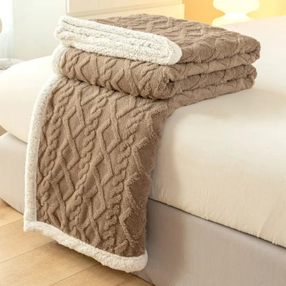Tafurong Lamb Wool Tapestry Blanket - Thick Warm Leisure Office Nap Blanket
