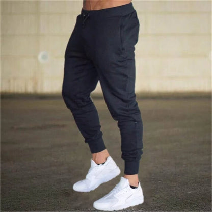 Fashion Men Gyms Pure color Pants Joggers Fitness Casual Long Pants Men Workout Skinny Sweatpants Jogger Tracksuit Trousers