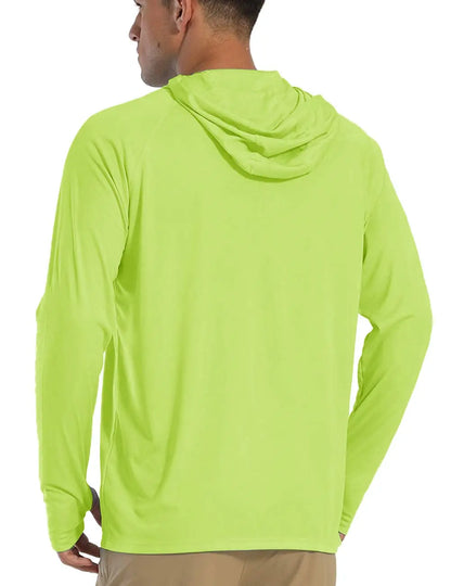 TACVASEN Sun Protection T-Shirts Mens Long Sleeve Hoodie Casual UV-Proof T-Shirts Breathable Lightweight Quick Dry T-Shirts Male