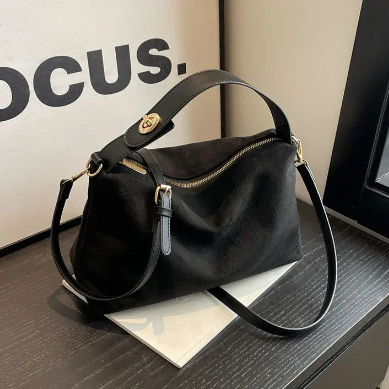Retro Shoulder Bag – Women's Tote Bag With Large Capacity | Zipper Closure