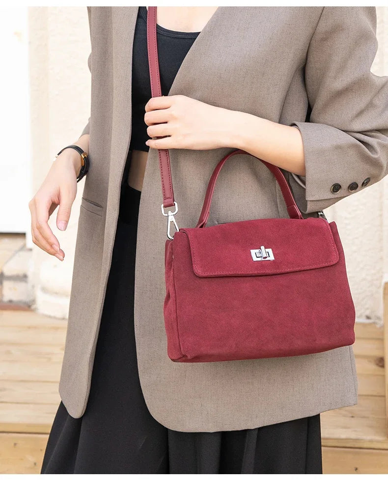 Genuine Leather Crossbody - Women's Soft Leather Messenger Bag With Zipper Closure
