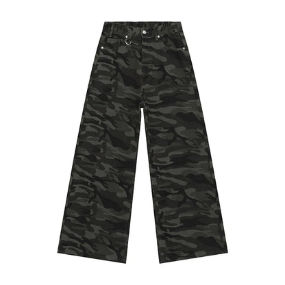 Mens Loose Wide Leg Denim Jeans - Casual Summer Trousers