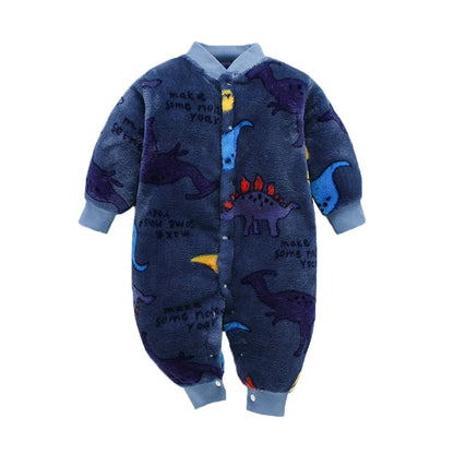 Baby Romper - Soft Flannel Infant Jumpsuit With Elastic Cuffs | Newborn Clothes