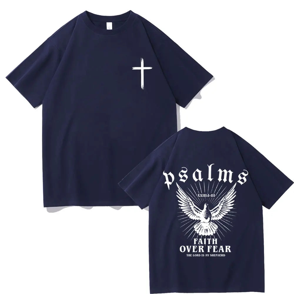 Faith Over Fear Dove T-Shirt - Casual Oversized Cotton Tee for Men  Women - ZOOMNSTORE